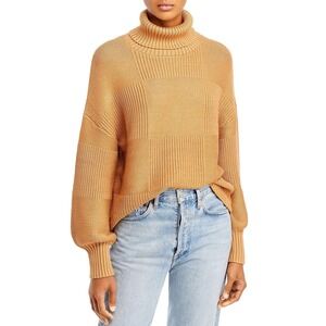 Staud STAUD Benny Knit Sweater In Camel‎ Turtleneck Pullover Women's Sz M